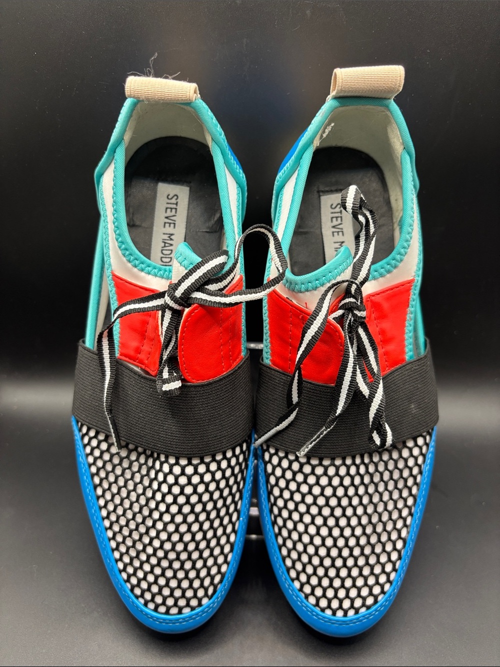 Steve Madden Teal, Red & Blue Slip-On Lace Athletic Sneakers